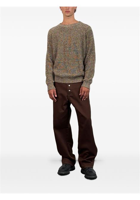 maglione bros crew neck uomo marrone mlange CARRER | BOROS CREW NECKBROWN